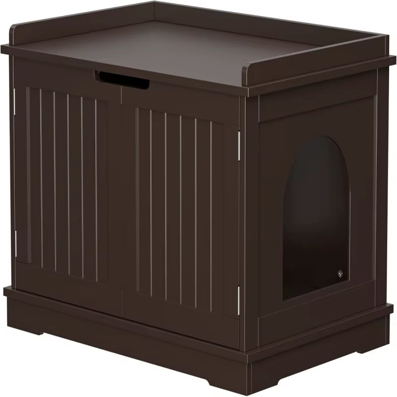 Cat Litter Box Enclosure Litter Box Furniture Hidden Wooden Litter Cabinet W/Removable Dividers, Cabinet for Cat Washroom Storag