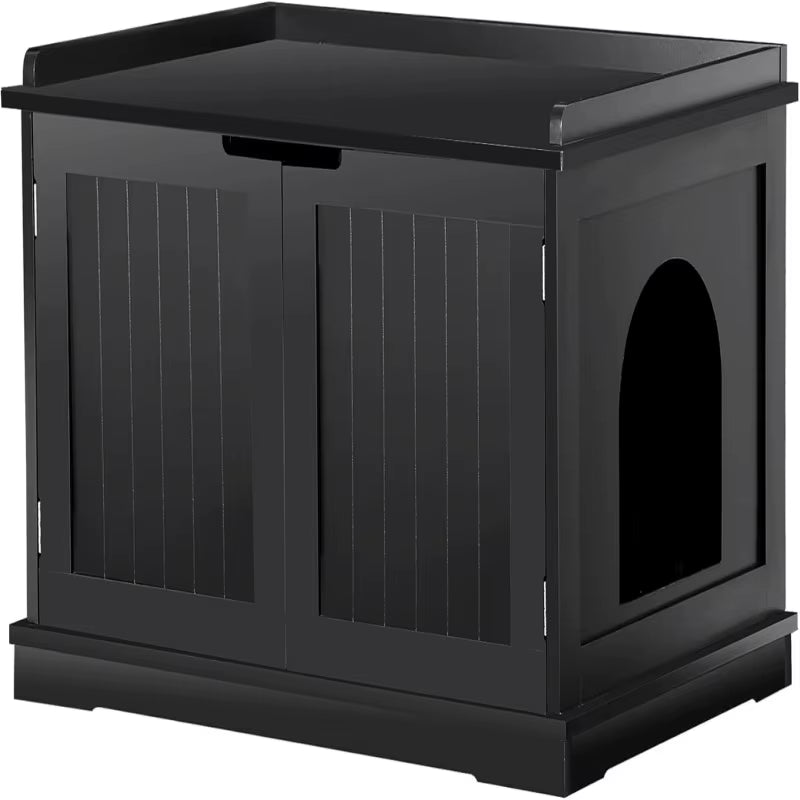 Cat Litter Box Enclosure Litter Box Furniture Hidden Wooden Litter Cabinet W/Removable Dividers, Cabinet for Cat Washroom Storag