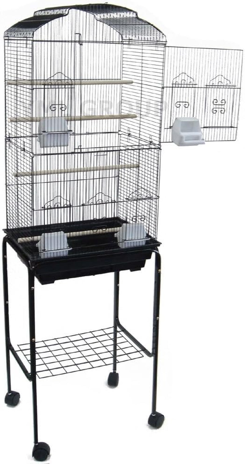6804 Tall Bird Cage with Rolling Wheeled Stand for Lovebirds, Parakeets, Parrot, and Cockatiels