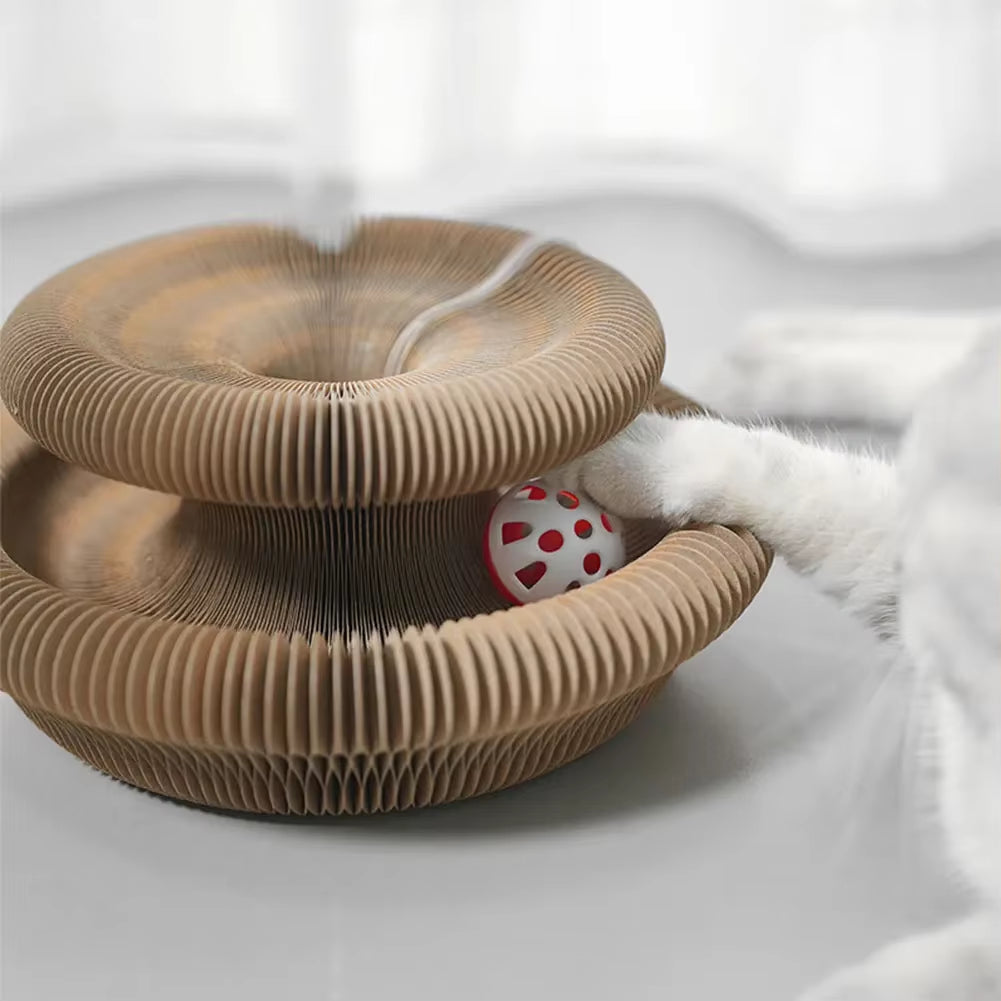 1/2Pcs Magic Organ Cat Toy Cats Scratcher Scratch Board round Corrugated Scratching Post Toys Cats Grinding Claw Cat Accessories