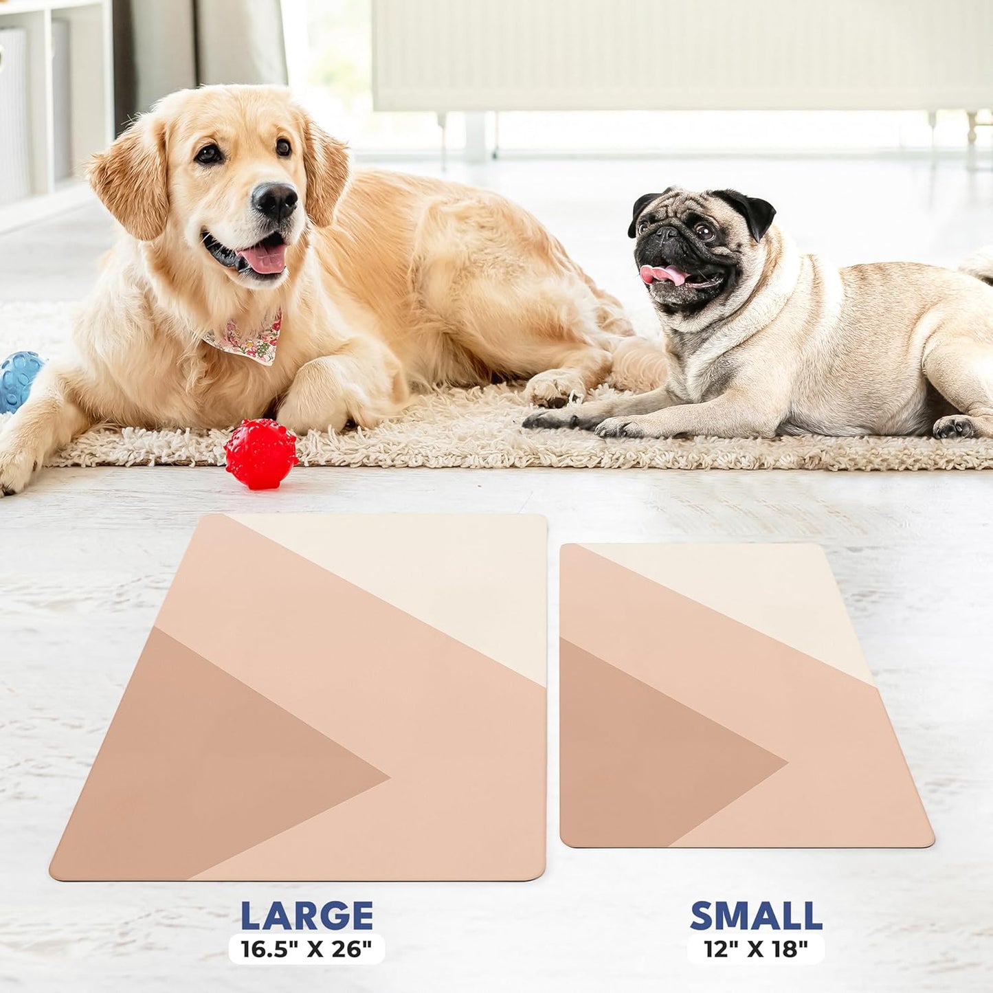 Large Dog Mat for Food and Water, Cat Feeding Mat | Large Waterproof Dog Bowl Mat | Non-Slip Pet Food Mat for Floors | Pet Mats for Food and Water | Easy to Clean