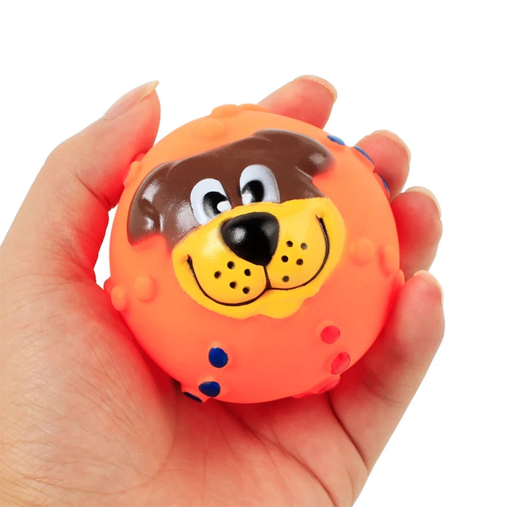 1PC Latex Dog Squeaky Toys Rubber Soft Dog Toys Chewing Squeaky Teething Toy Fetch Play Balls Toy for Puppy Small Medium Pets Dog Ball Bouncy Ball for Dogs Aggressive Chewers (Random Color)