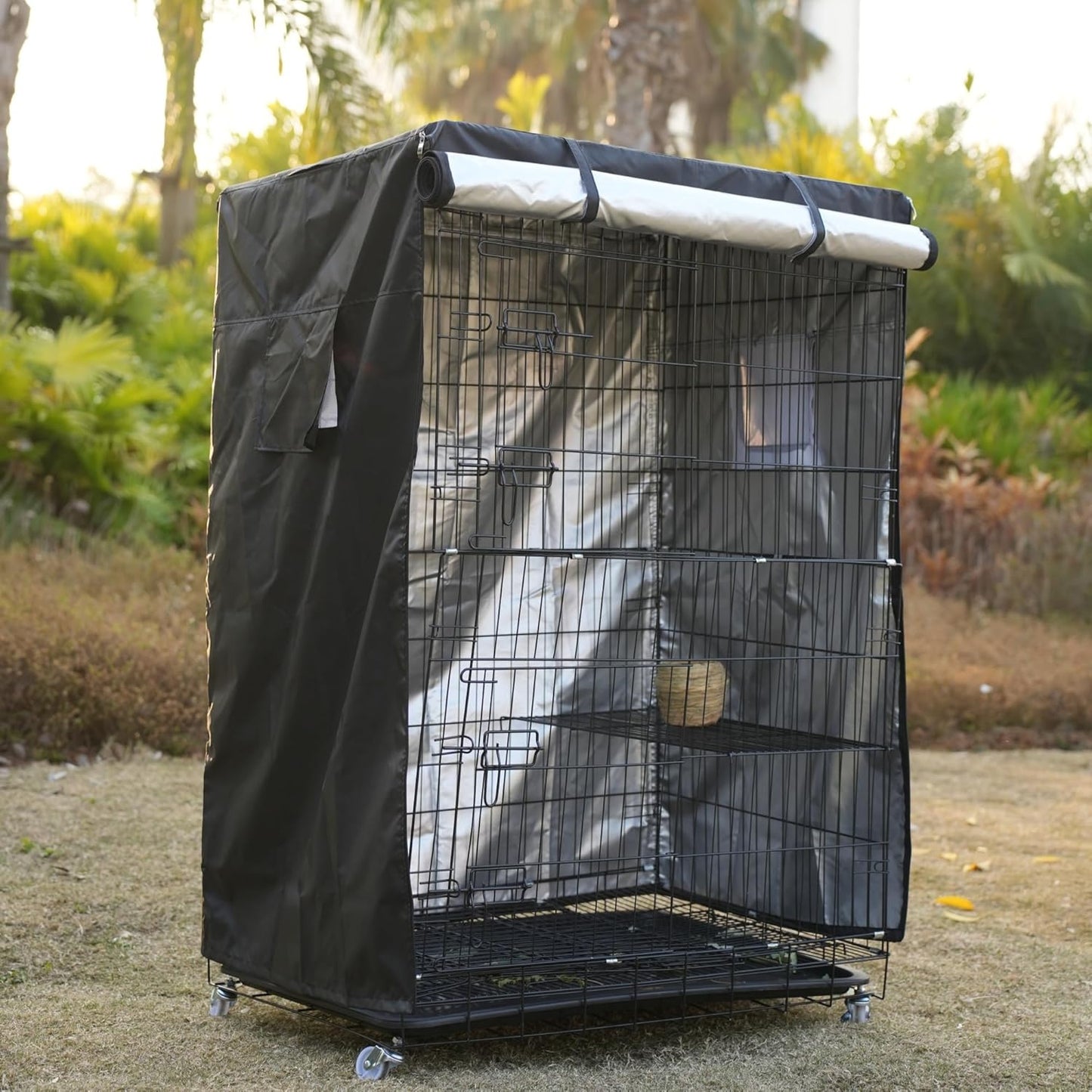 Birdcage Cover, Universal Bird Cage Cover Good Night Blackout, Parrot Cage Cover Breathable, Black, 37 "W X 25 "D X 48 "H, Cover Only