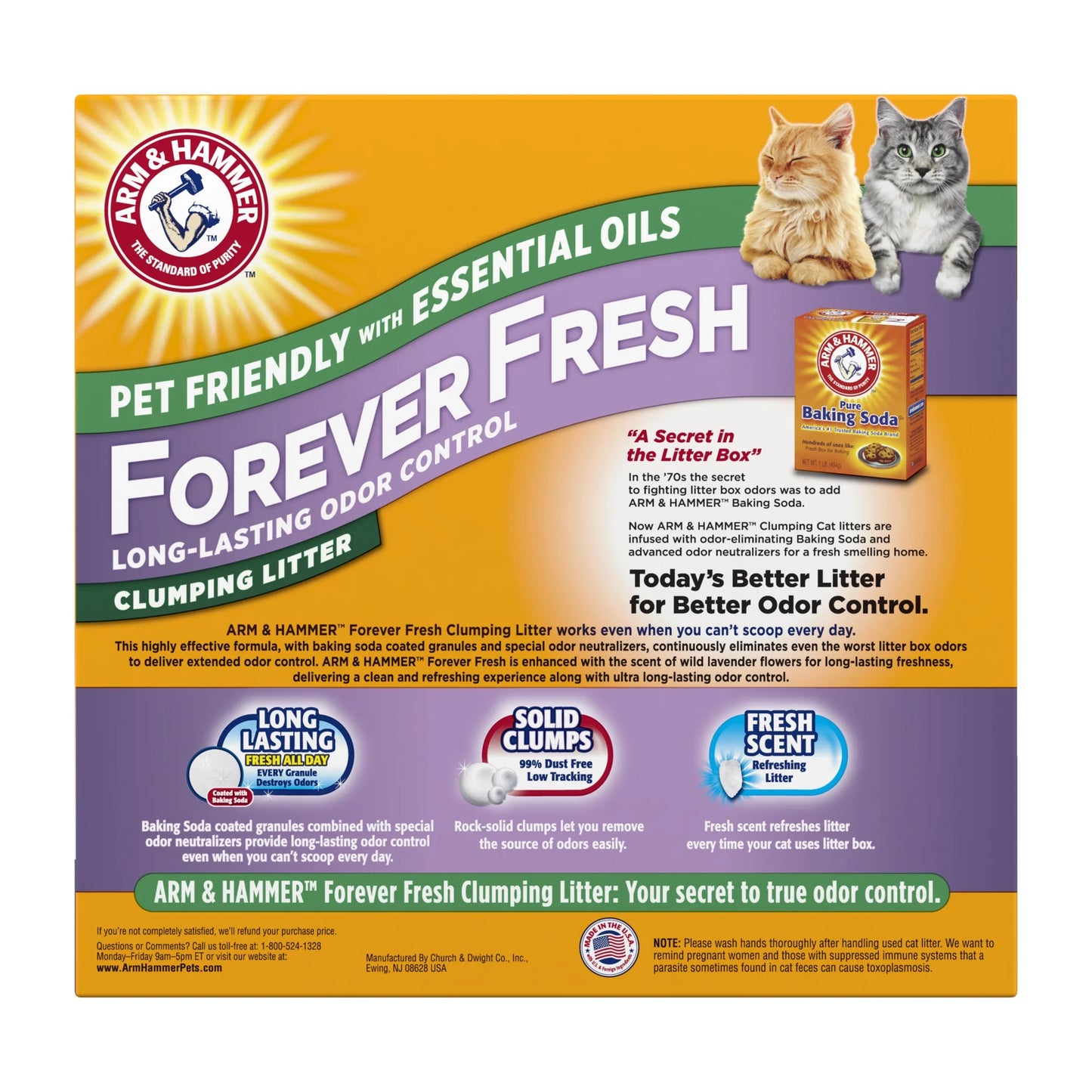 (4 Pack) Forever Fresh Clumping Cat Litter, Lavender Essential Oils, Multi-Cat, 20 Lb