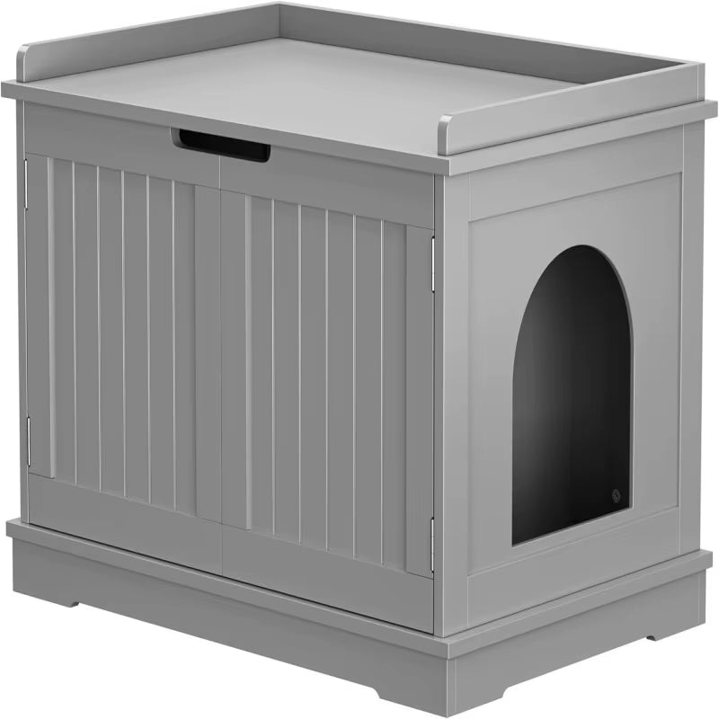 Cat Litter Box Enclosure Litter Box Furniture Hidden Wooden Litter Cabinet W/Removable Dividers, Cabinet for Cat Washroom Storag