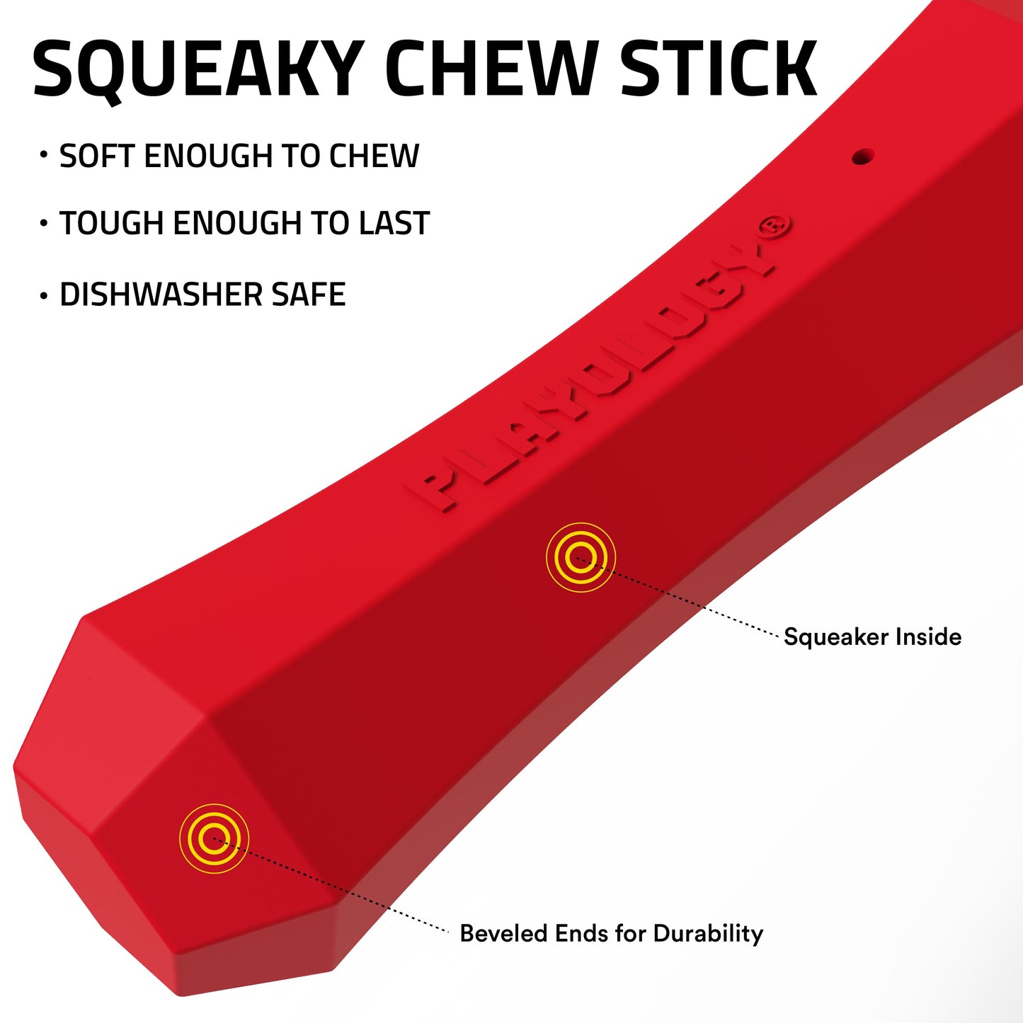 Dog Toys | Squeaky & Durable Chew Stick, Beef Scented Toy - Jumbo