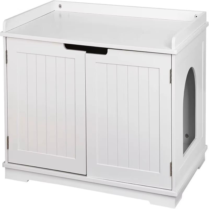 Cat Litter Box Enclosure Litter Box Furniture Hidden Wooden Litter Cabinet W/Removable Dividers, Cabinet for Cat Washroom Storag