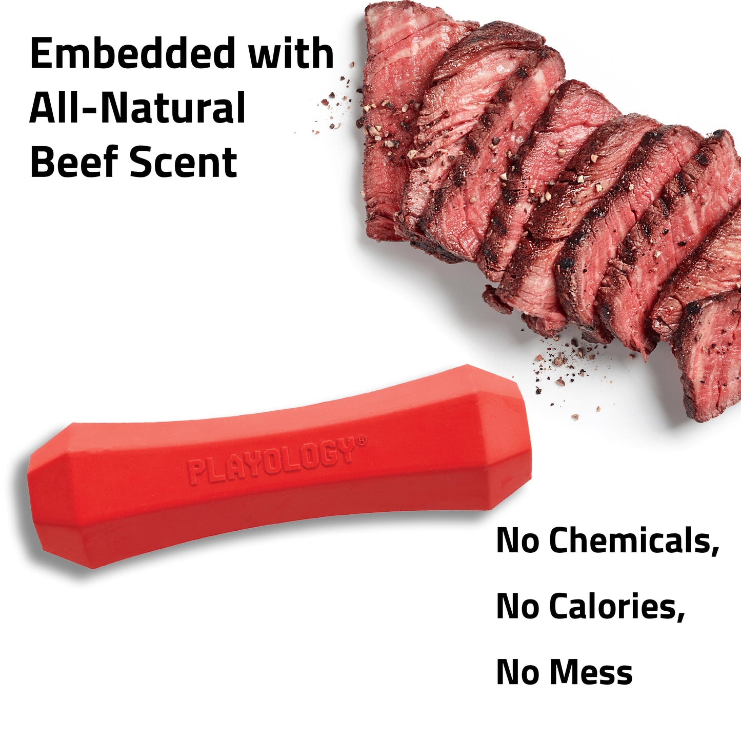 Dog Toys | Squeaky & Durable Chew Stick, Beef Scented Toy - Jumbo