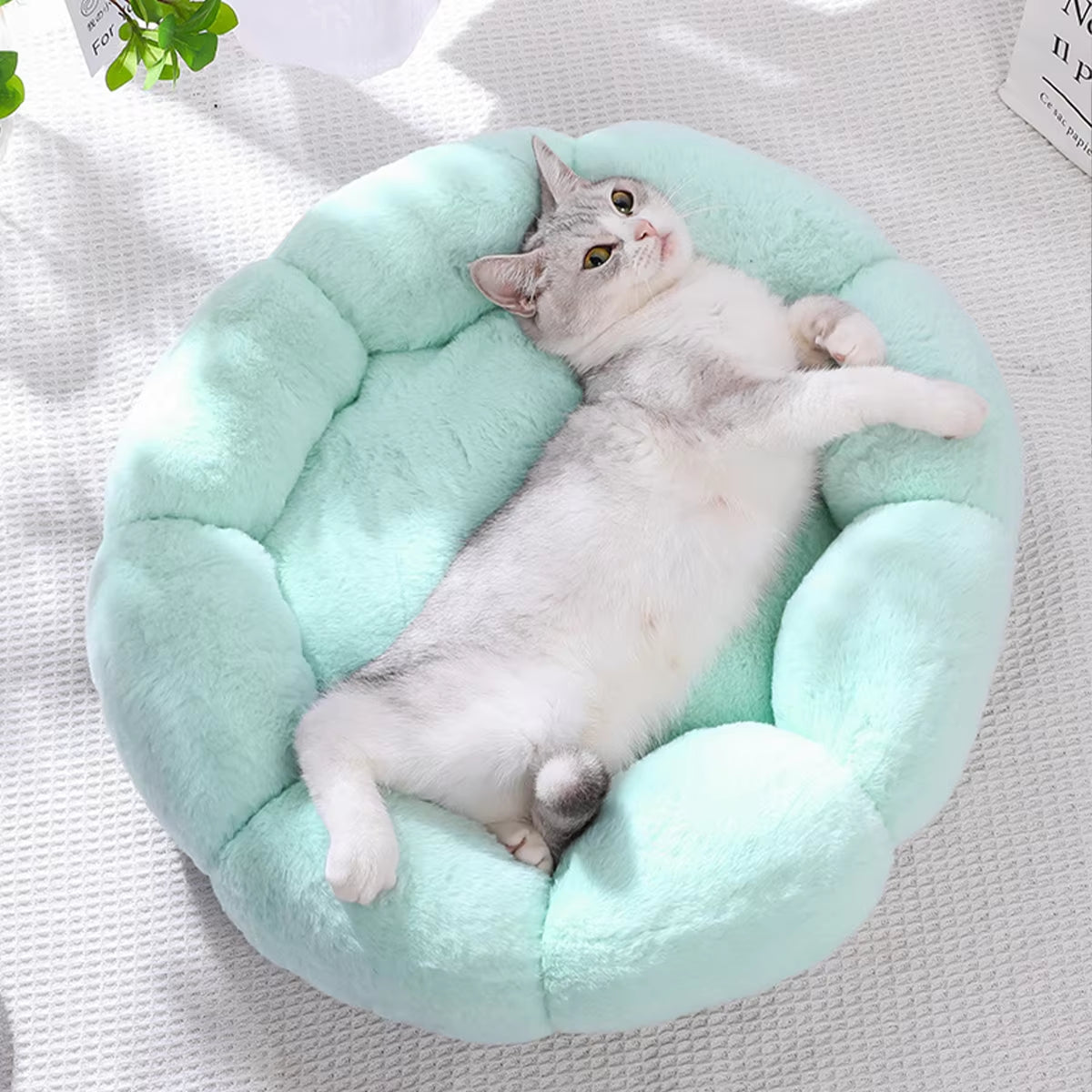 Luxury Cat Sofa Winter Warm Cat Flower Nest Dog House Bed for Cats Flower Bed Breathable Soft Small Dog Bed with Flower Shape