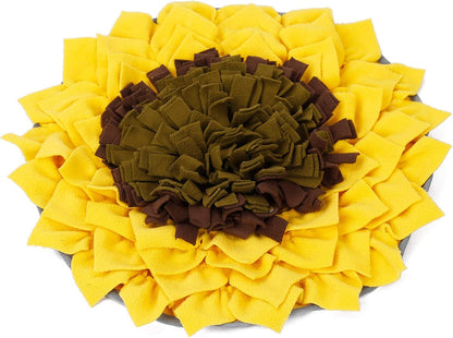 Snuffle Mat for Dog, Dog Puzzles for Smart Dogs, Interactive Dog Toys for Large Dogs, Anti-Choking Slow Food Training(Sunflower)