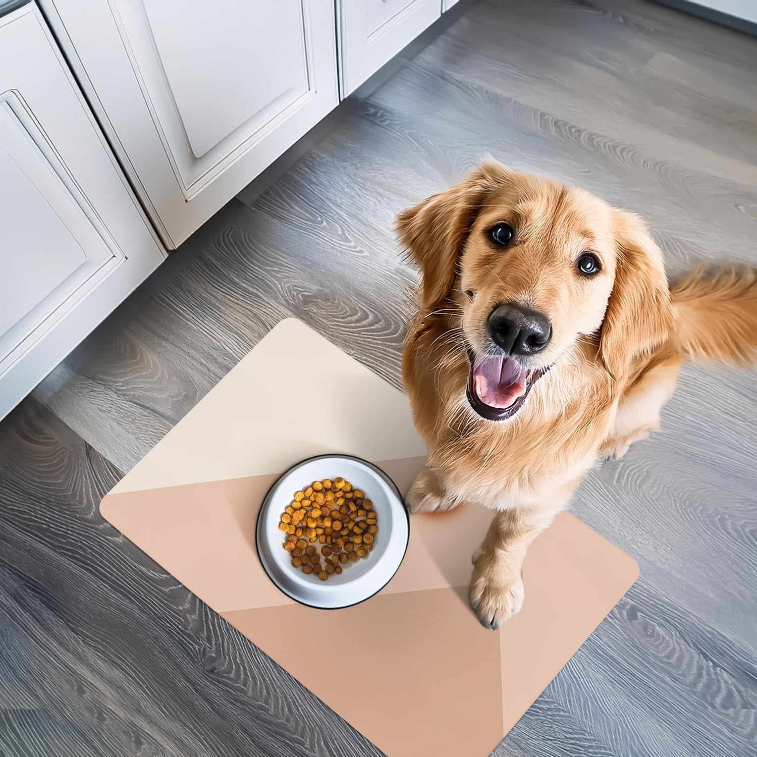 Large Dog Mat for Food and Water, Cat Feeding Mat | Large Waterproof Dog Bowl Mat | Non-Slip Pet Food Mat for Floors | Pet Mats for Food and Water | Easy to Clean