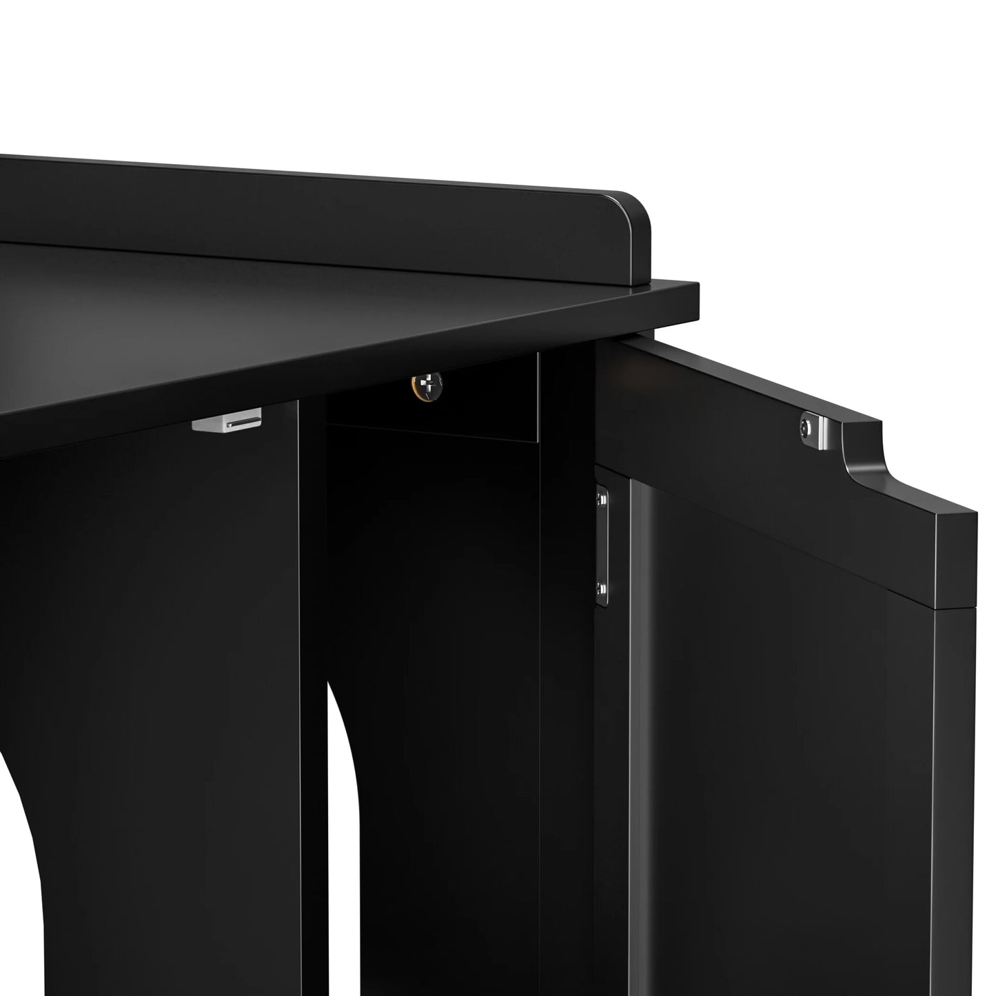 Multi-Functional Cat Washroom Bench Hidden Cat Litter Box Enclosure Furniture Black