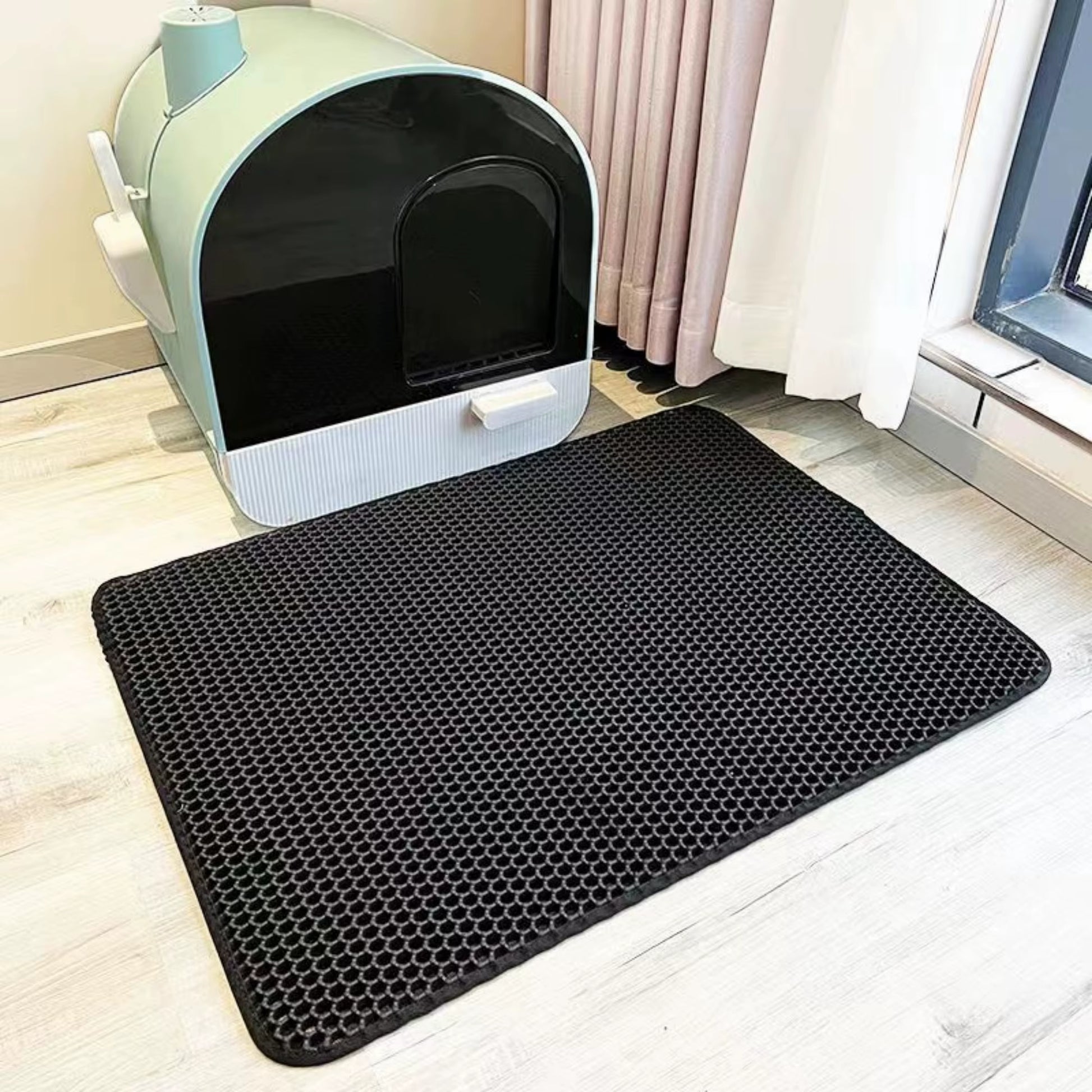 Double-Layer Filtration Cat Litter Mat Nonslip Waterproof Cat Mat Pet Clean Litter Mat Cat Toilet Mat Pet Clean Litter Box Mat