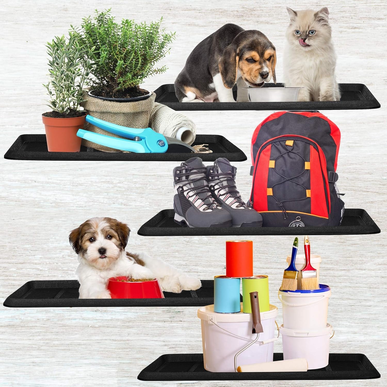Rubber Shoe & Boot Tray - Multi-Purpose - 32 X 16 Inches - 1 Mat