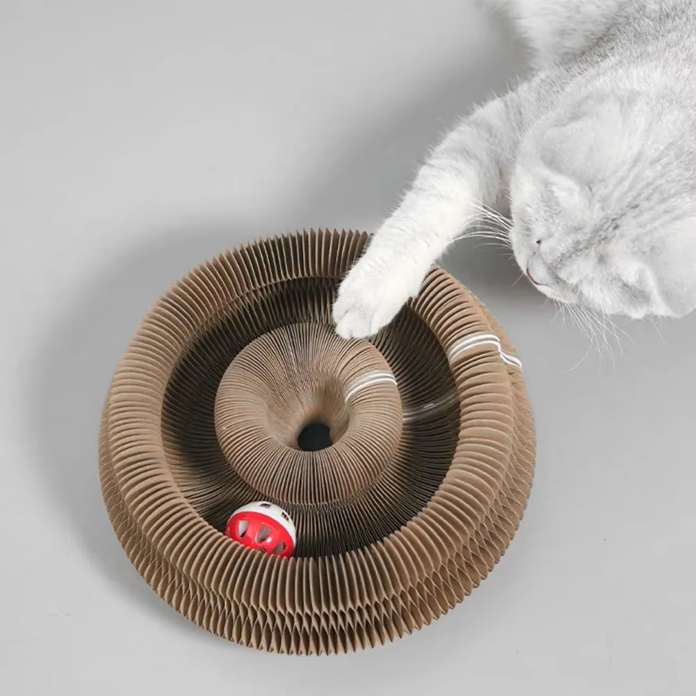 1/2Pcs Magic Organ Cat Toy Cats Scratcher Scratch Board round Corrugated Scratching Post Toys Cats Grinding Claw Cat Accessories
