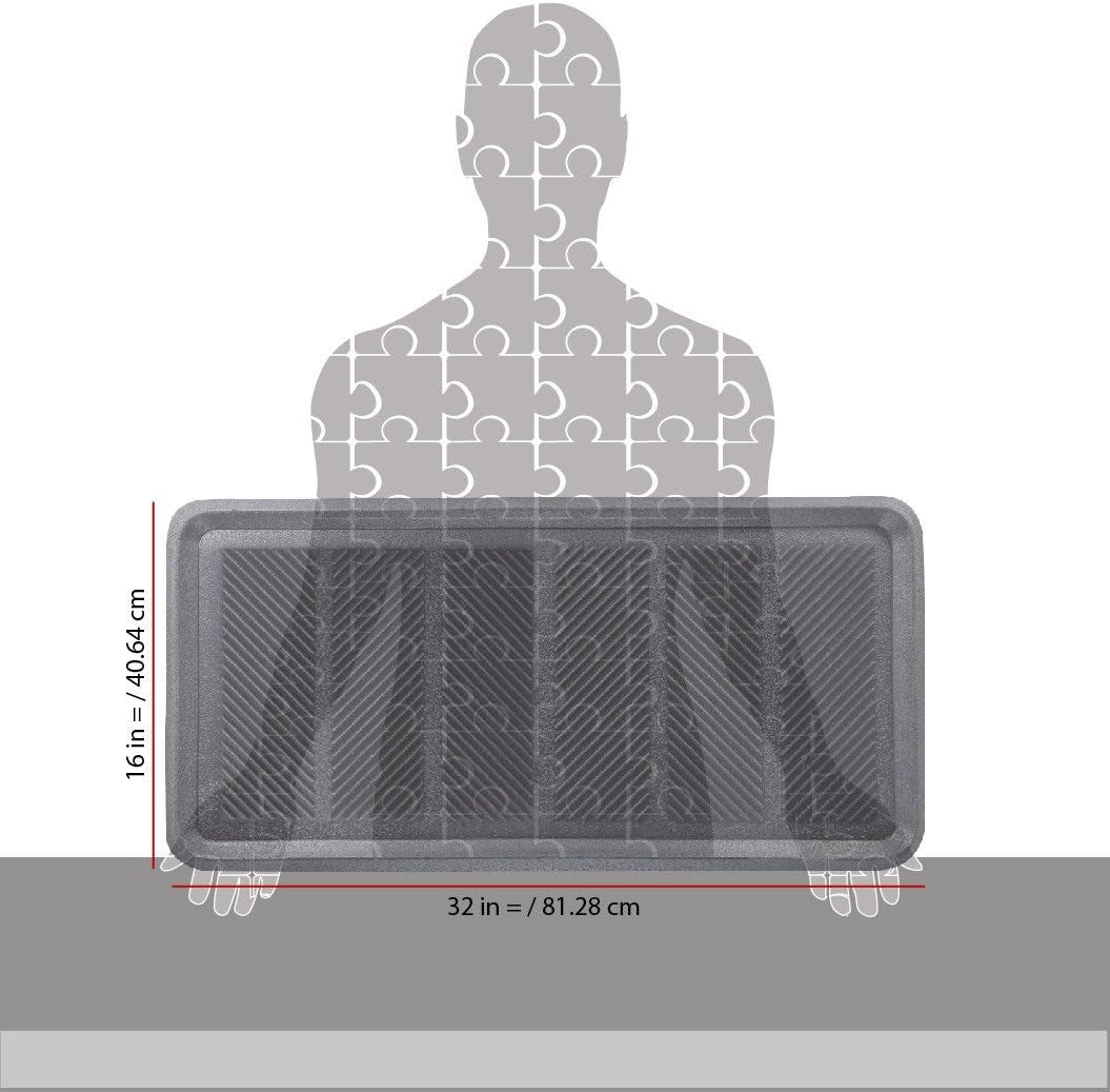 Rubber Shoe & Boot Tray - Multi-Purpose - 32 X 16 Inches - 1 Mat