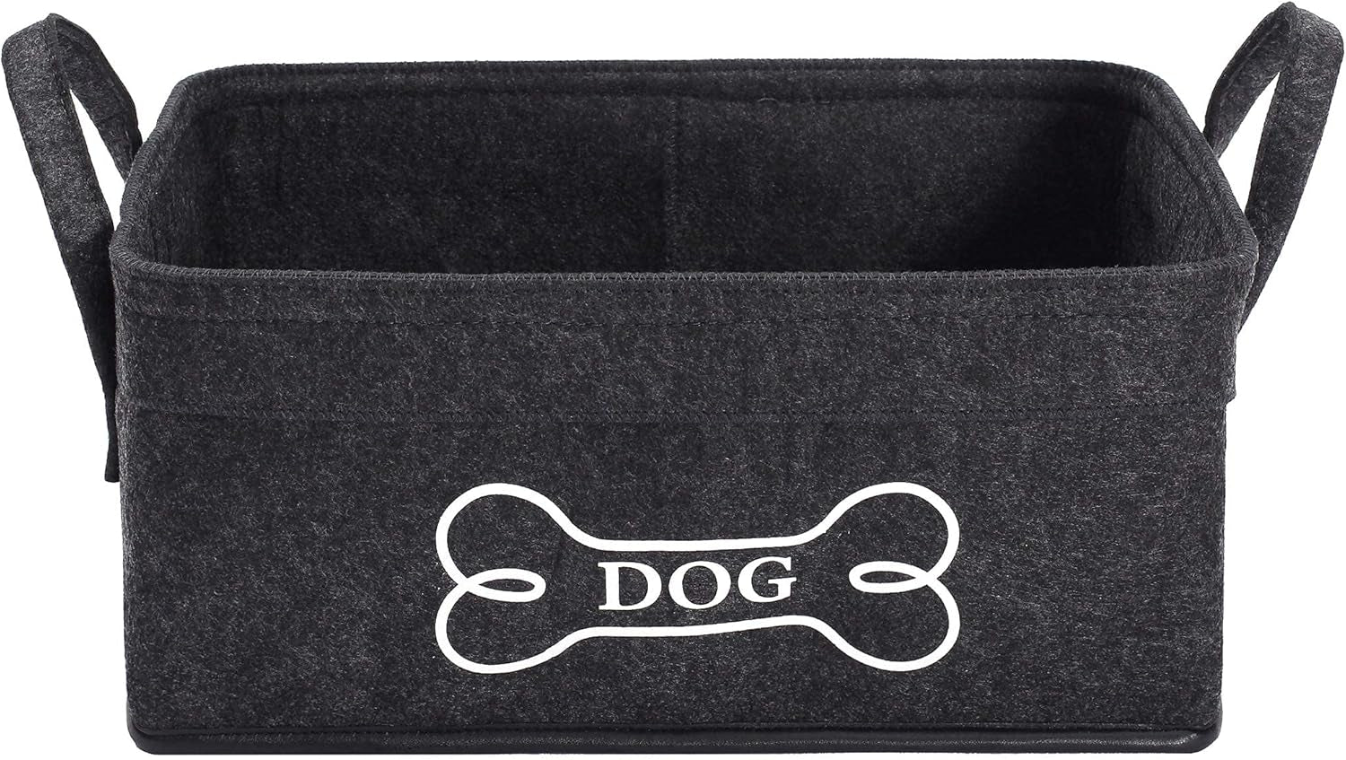 Dog Toy Basket Storage Dog Toy Bin in Felt Pet Toy Boxes Organizer - Perfect for Collecting Pet Toys, Blankets Leashes Dry Food Treats Bone - Dark Gray