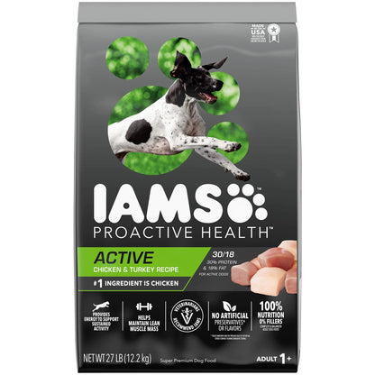 Iams Active Health Adult Chicken & Turkey Dry Dog Food 27 lb