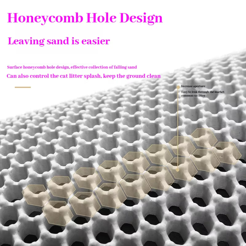 Double-Layer Filtration Cat Litter Mat Nonslip Waterproof Cat Mat Pet Clean Litter Mat Cat Toilet Mat Pet Clean Litter Box Mat
