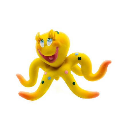 Octopus Squeaky Dog Toy Natural Rubber (Latex) Puppy Toy Small
