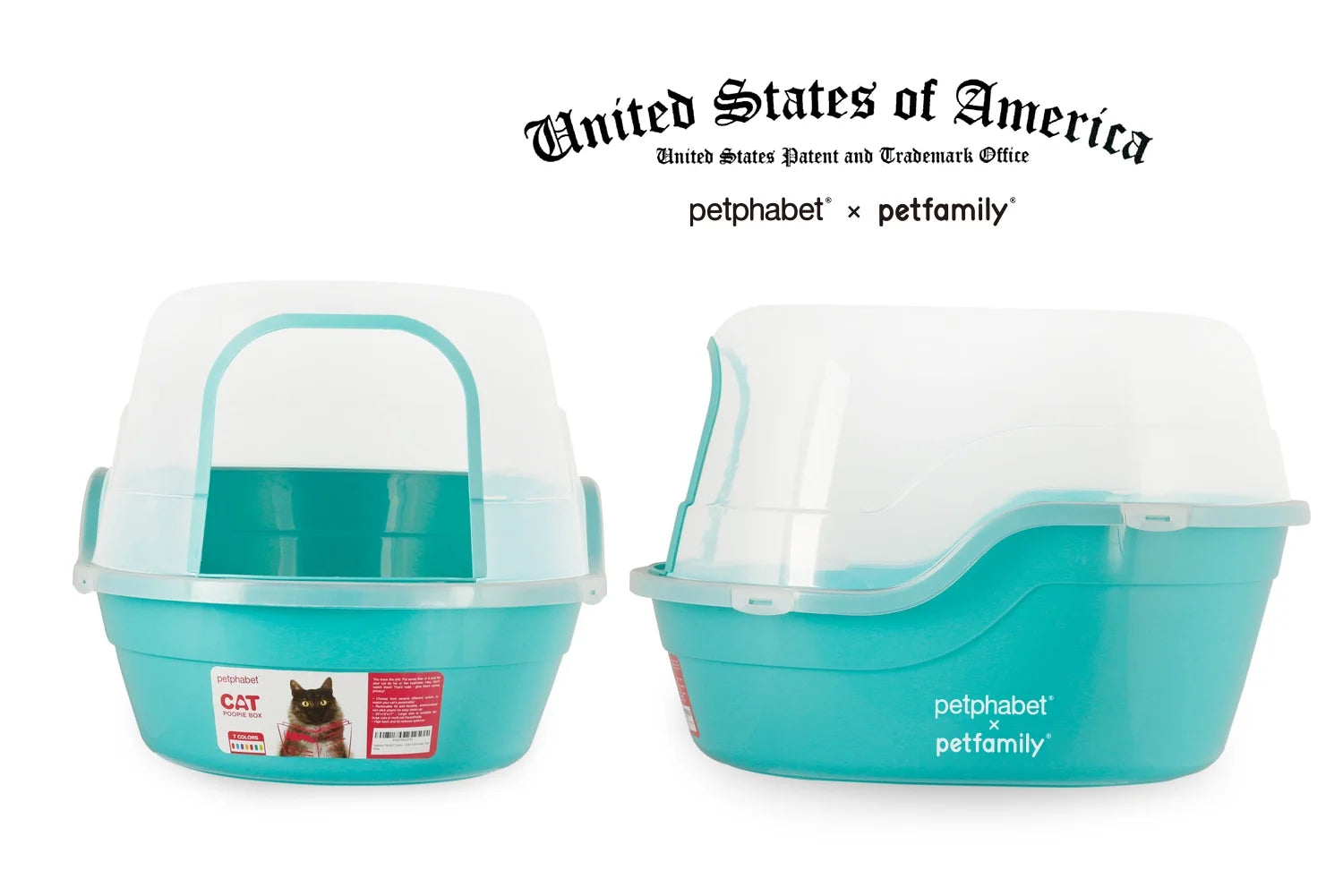 Extra Large Cat Litter Box, Color Teal, Jumbo Hooded, 24.8 X 20 X 16.5 In