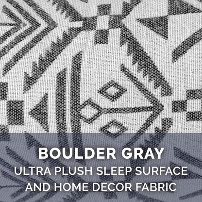 Pillow Dog Bed for Medium/Small Dogs W/ Removable Bolsters & Washable Cover - Plush & Southwest Kilim Woven Decor Sofa - Boulder Gray, Medium