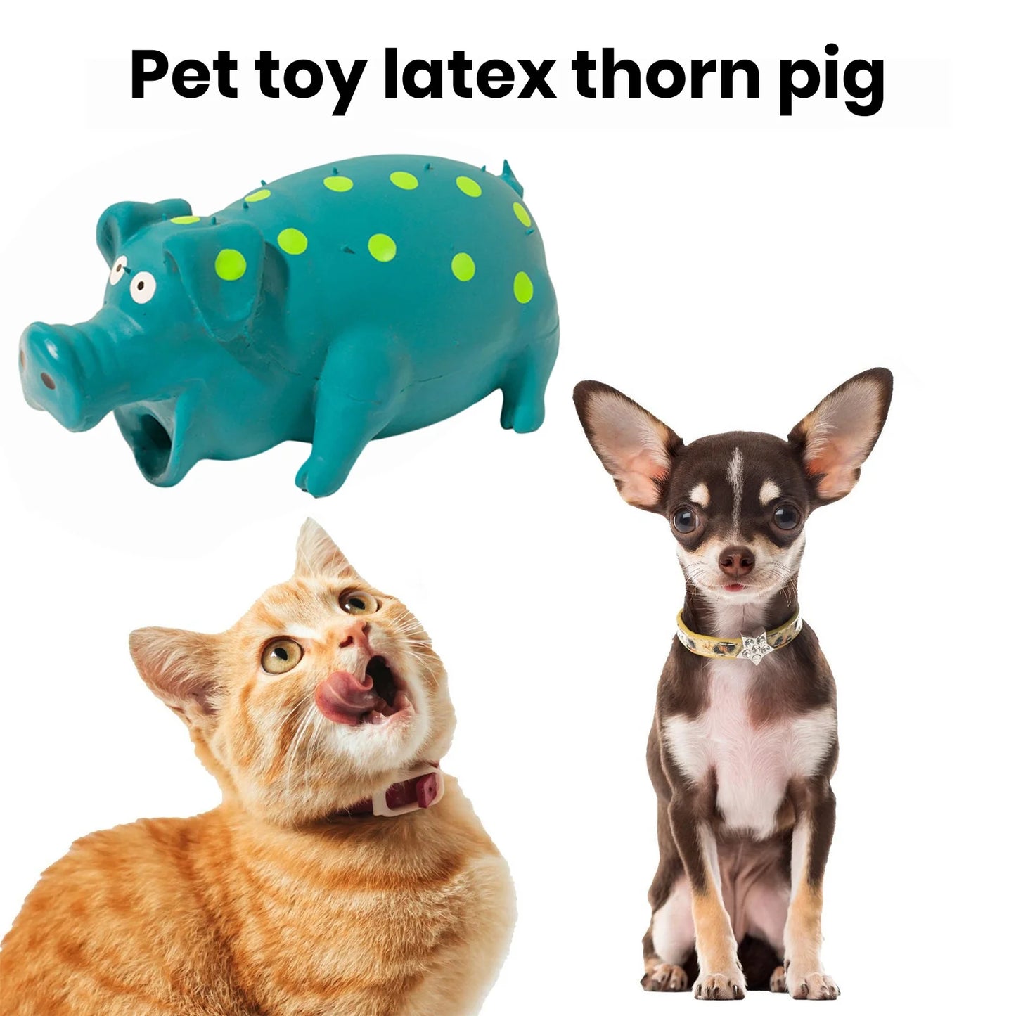 Squeaky Pig Dog Toy Pet Squeaky Toy Cartoon Pig Shape Dog Chew Toy