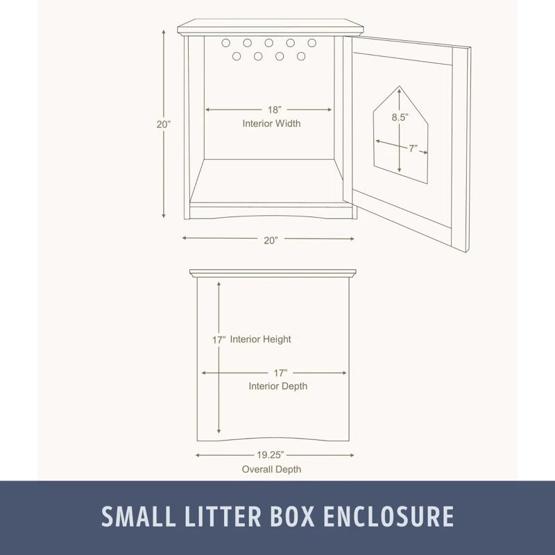 Small Cat Litter Box Enclosure Hide Litter Indoor Cat Home Cat Furniture Accent Table