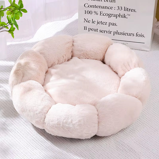 Luxury Cat Sofa Winter Warm Cat Flower Nest Dog House Bed for Cats Flower Bed Breathable Soft Small Dog Bed with Flower Shape