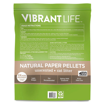(2 Pack)  Natural Paper Pellets Cat Litter, Unscented, 20 Lb
