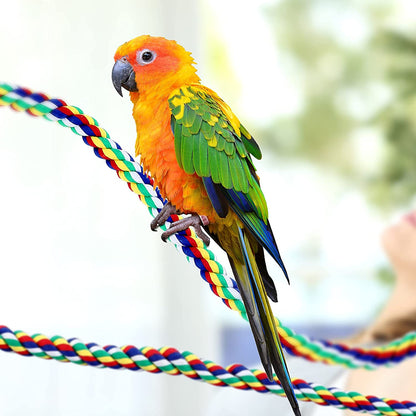 2 Pcs Bird Rope Perches Climbing Rope Bird Cage Accessories for Parrots, Parakeets, Cockatiels, Conures