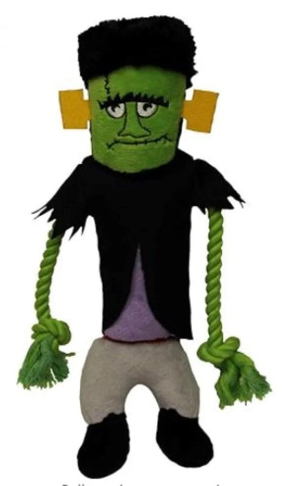 Frankenstein Tug O War Pet Toy | 2 Pieces | Plush Squeaky and Crinkle Crunchy Noise | Halloween Dog Toy | Interactive Play Toy | 14 Inches