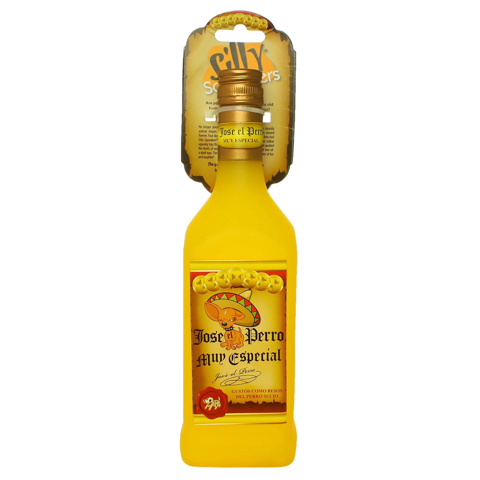Jose the Perro Liquor Bottle Durable Vinyl Squeaky Parody Dog Toy