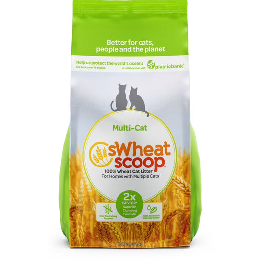 Multi-Cat Natural Clumping Wheat Cat Litter, 25Lb