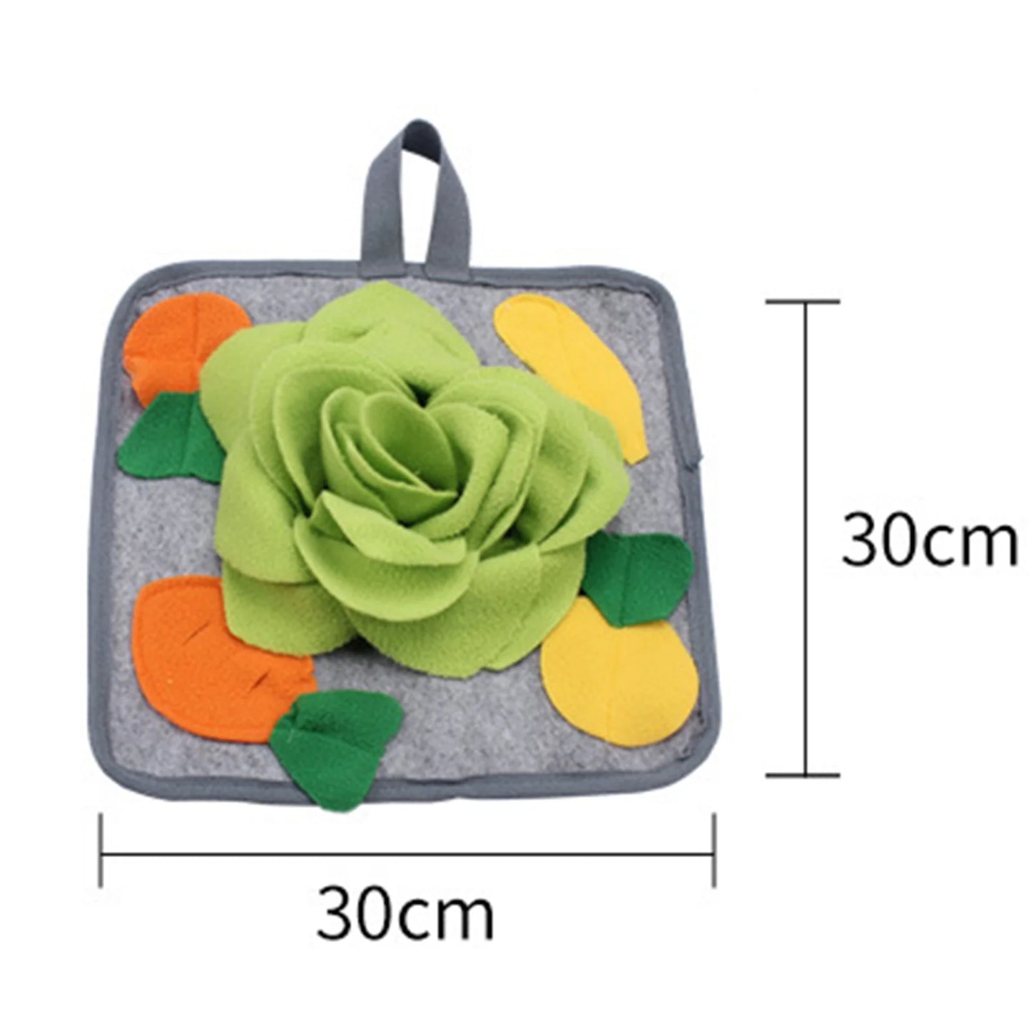 12 X 12 Rabbit Foraging Mat, Interactive Feed Game for Boredom, Flower Pattern Fleece Pet Snuffle Pad Bed Treat Dispenser for Rabbits Bunny Guinea Pigs Chinchillas Ferrets
