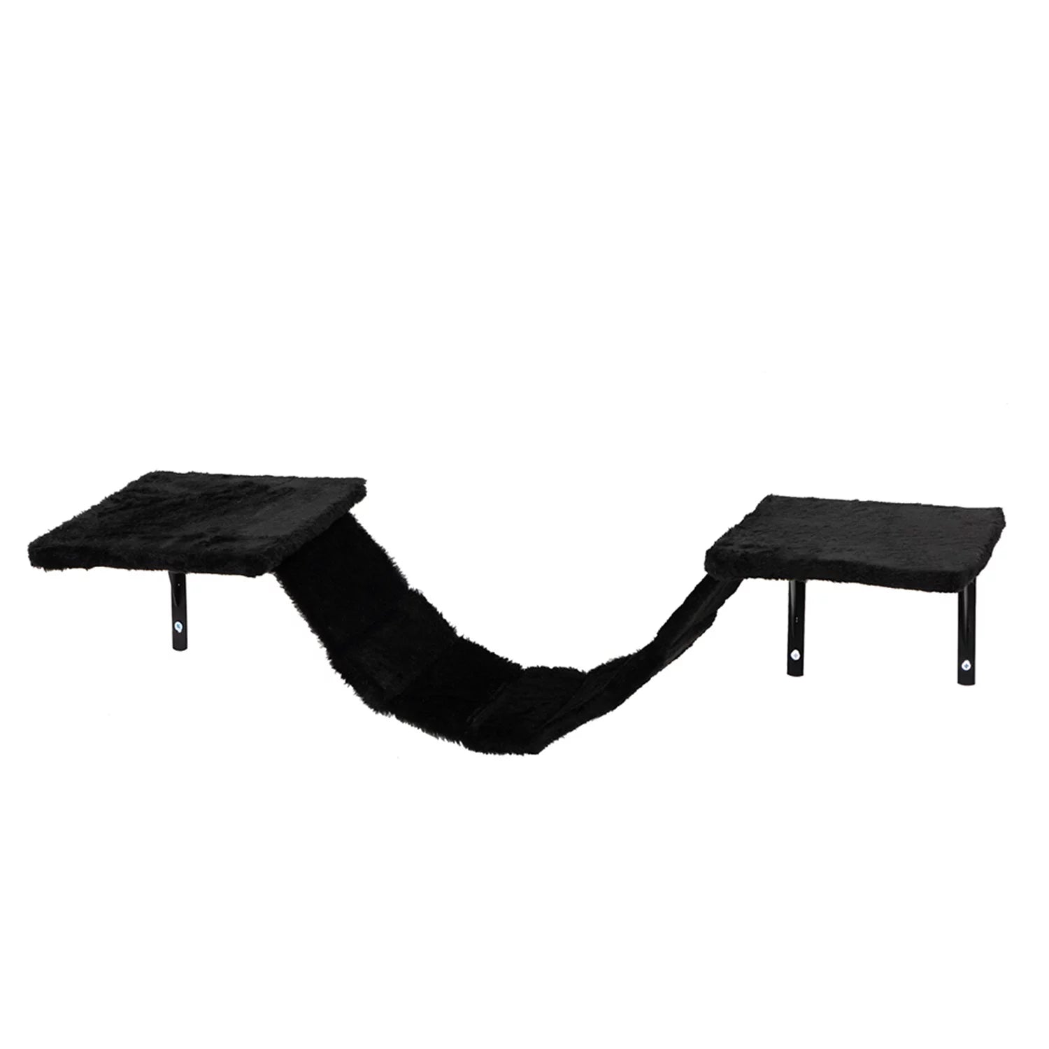 Cat Wall Shelves and Perches Set, Cat Tower for Adult Cats Mounted Cat Tree House for Indoor Cats Modern Furniture for Cat Sleeping Playing Lounging Climbing Cat Tree for Large, Black