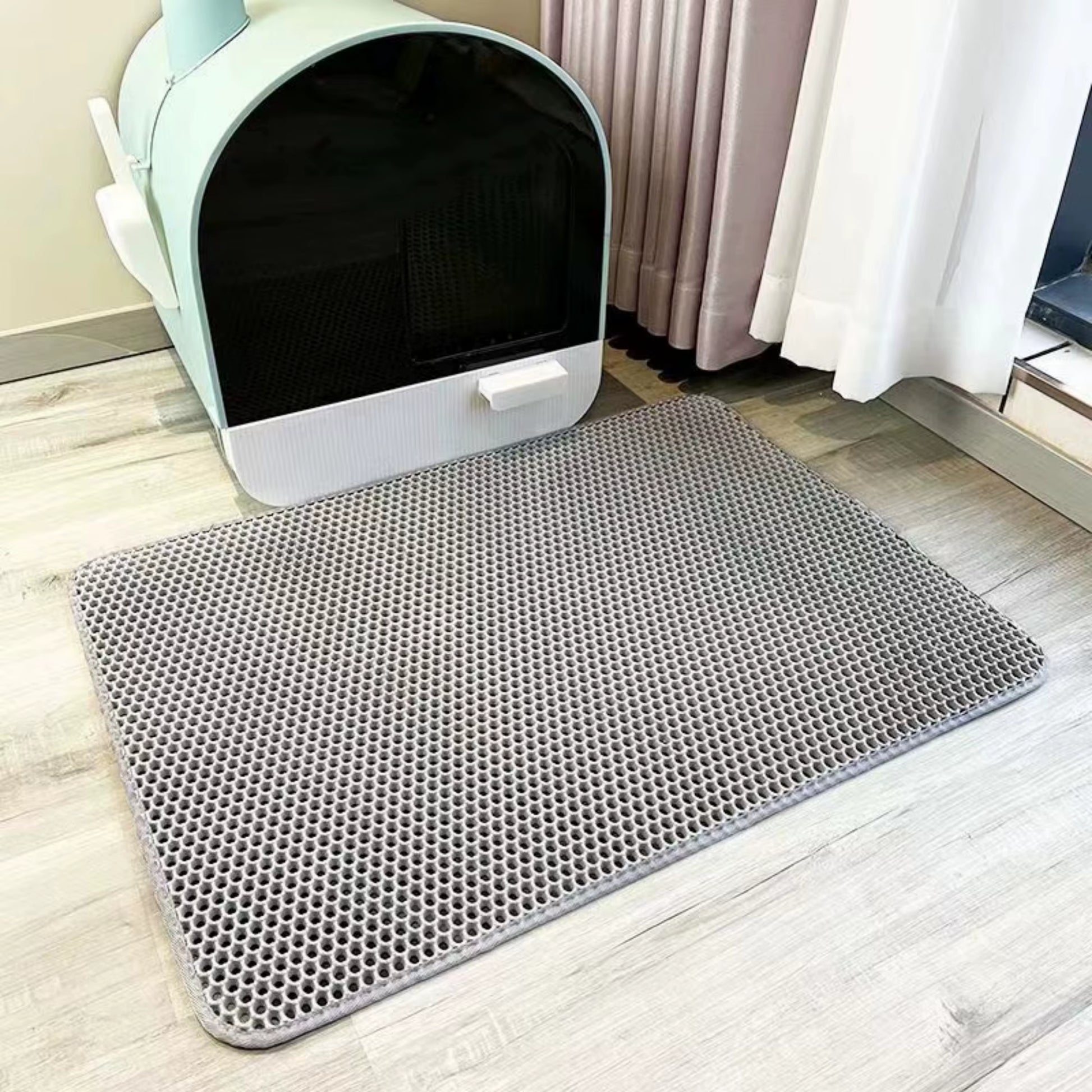 Double-Layer Filtration Cat Litter Mat Nonslip Waterproof Cat Mat Pet Clean Litter Mat Cat Toilet Mat Pet Clean Litter Box Mat