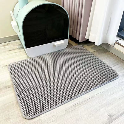 Double-Layer Filtration Cat Litter Mat Nonslip Waterproof Cat Mat Pet Clean Litter Mat Cat Toilet Mat Pet Clean Litter Box Mat
