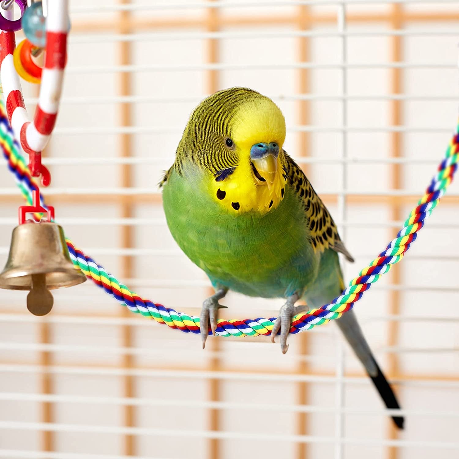 2 Pcs Bird Rope Perches Climbing Rope Bird Cage Accessories for Parrots, Parakeets, Cockatiels, Conures