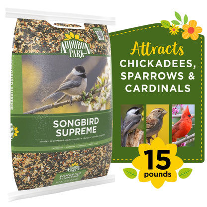 Wild Bird Seed, Songbird Extreme Wild Bird Food and Nut, Fruit & Berry Wild Bird Food, 15 Lbs. Each, 30 Lbs. Total