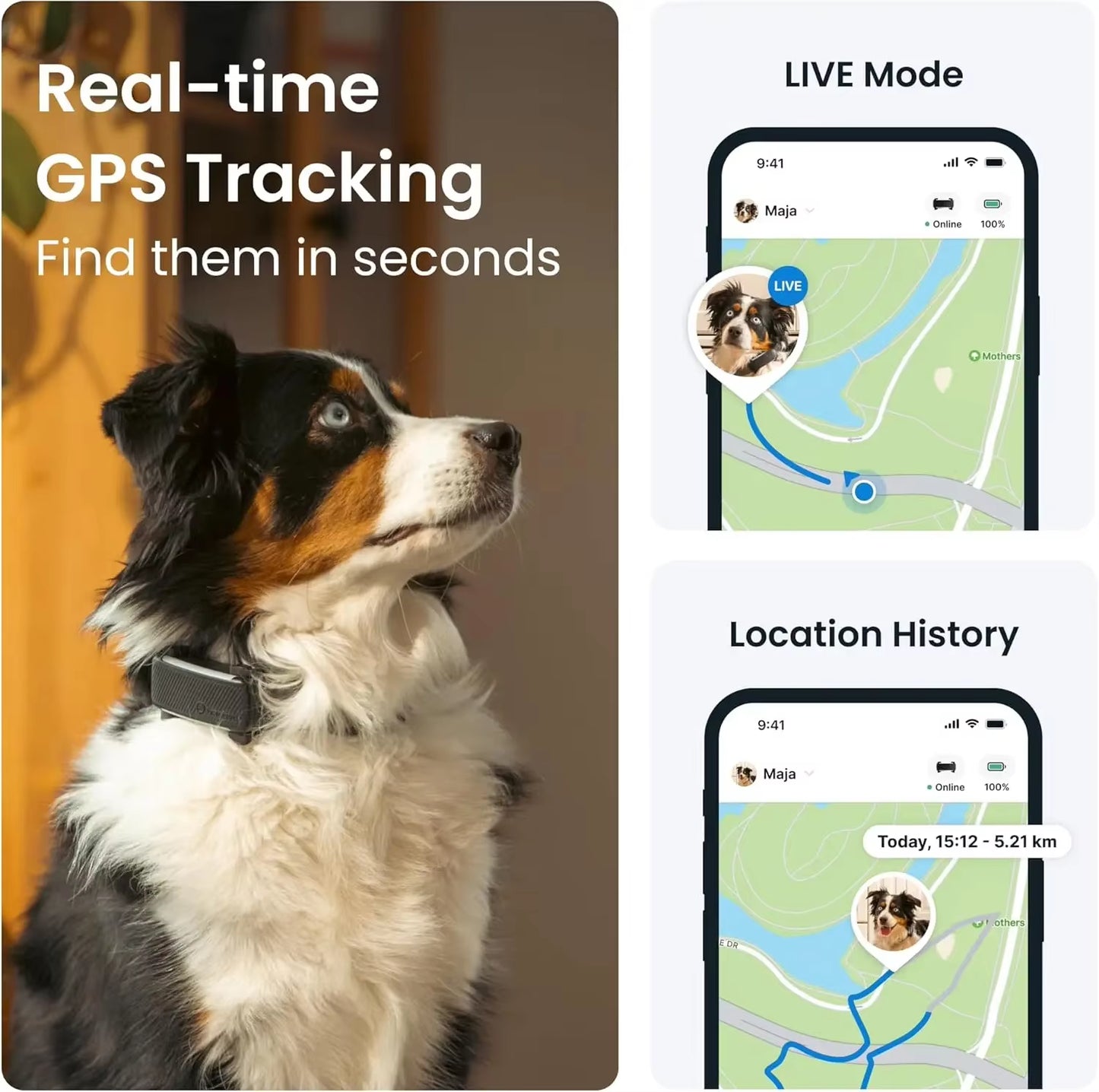 2025 Release Real-Time GPS Dog Tracker with Health Wellness Alerts Virtual Fence & Bark Ing Black Dog Collar