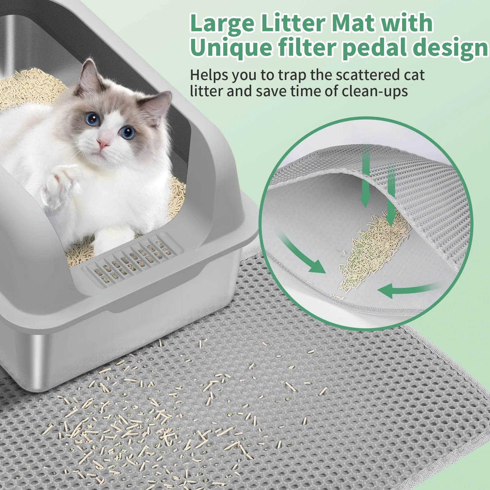 Stainless Steel Cat Litter Boxes with Lid High Wall Sides Enclosure for Small Mulit Big Cat