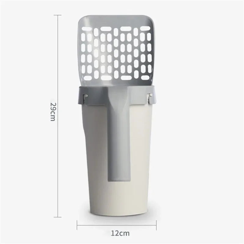 Premium Cat Litter Scoop with Bags,Integrated Detachable Deep Cat Litter Shovel with Waste Container,Cat Litter Disposal System