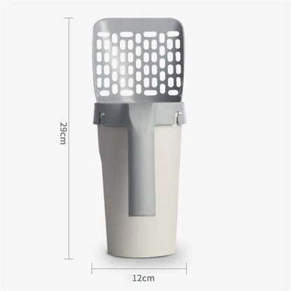 Premium Cat Litter Scoop with Bags,Integrated Detachable Deep Cat Litter Shovel with Waste Container,Cat Litter Disposal System