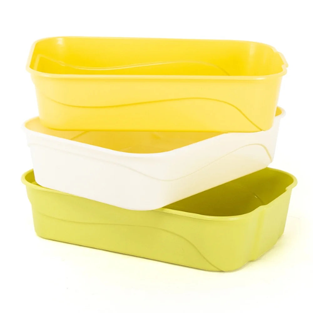 Kitty Litter Box Starter Kit - without Lid Cat Litter Pan, Mat, Scoop and Bowl for Kitten