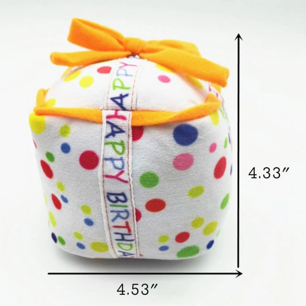 Jolly Birthday Cake Squeaky Dog Toy with Soft Stuffing
