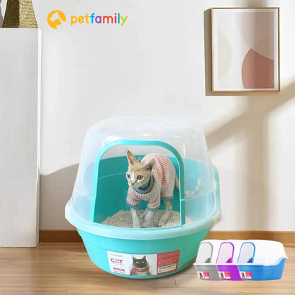 Extra Large Cat Litter Box, Color Teal, Jumbo Hooded, 24.8 X 20 X 16.5 In