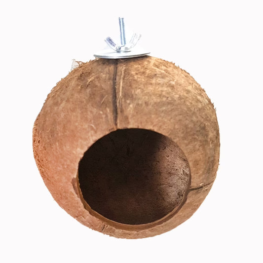 Pet Supplies Natural Coconut Shell Bird Nest House Hut Cage Feeder Pet Parrot Parakeet Toy