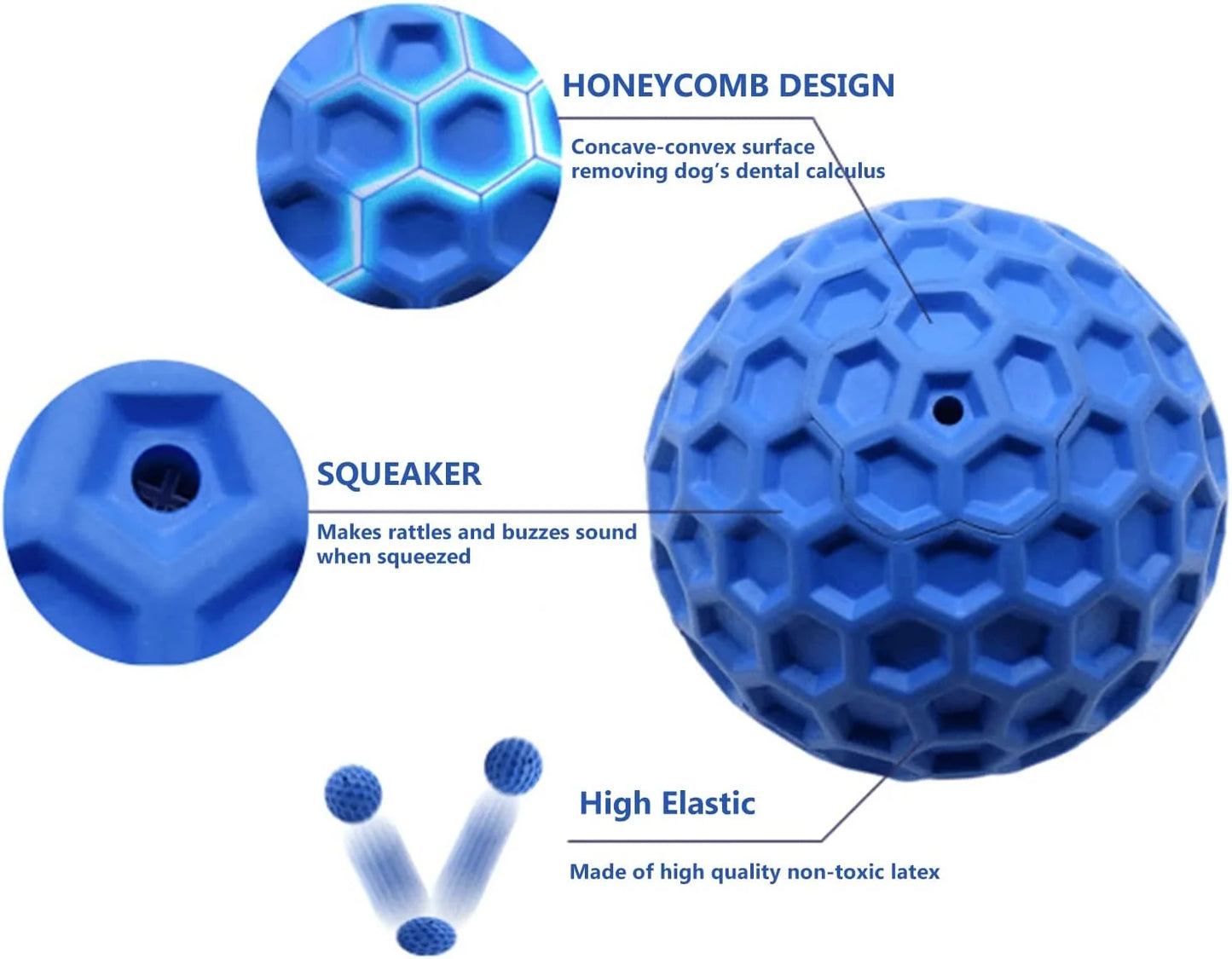 Interactive Squeaky Chew Toy for Aggressive Chewers, Blue