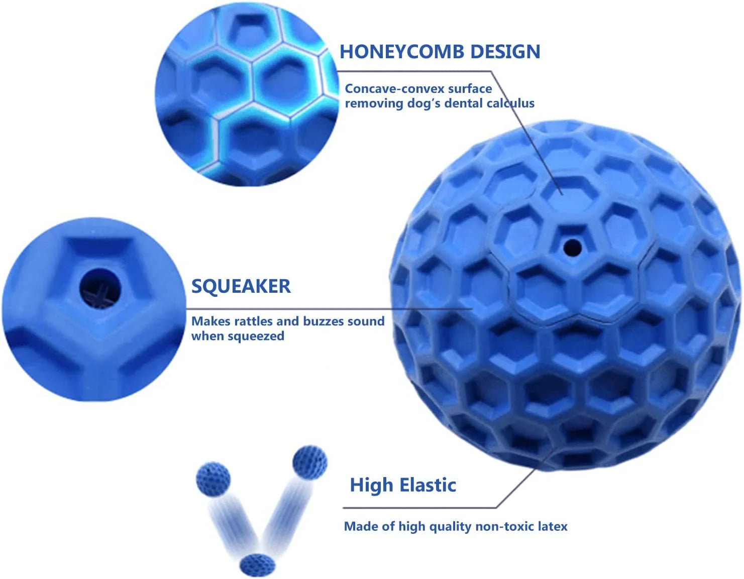 Interactive Squeaky Chew Toy for Aggressive Chewers, Blue